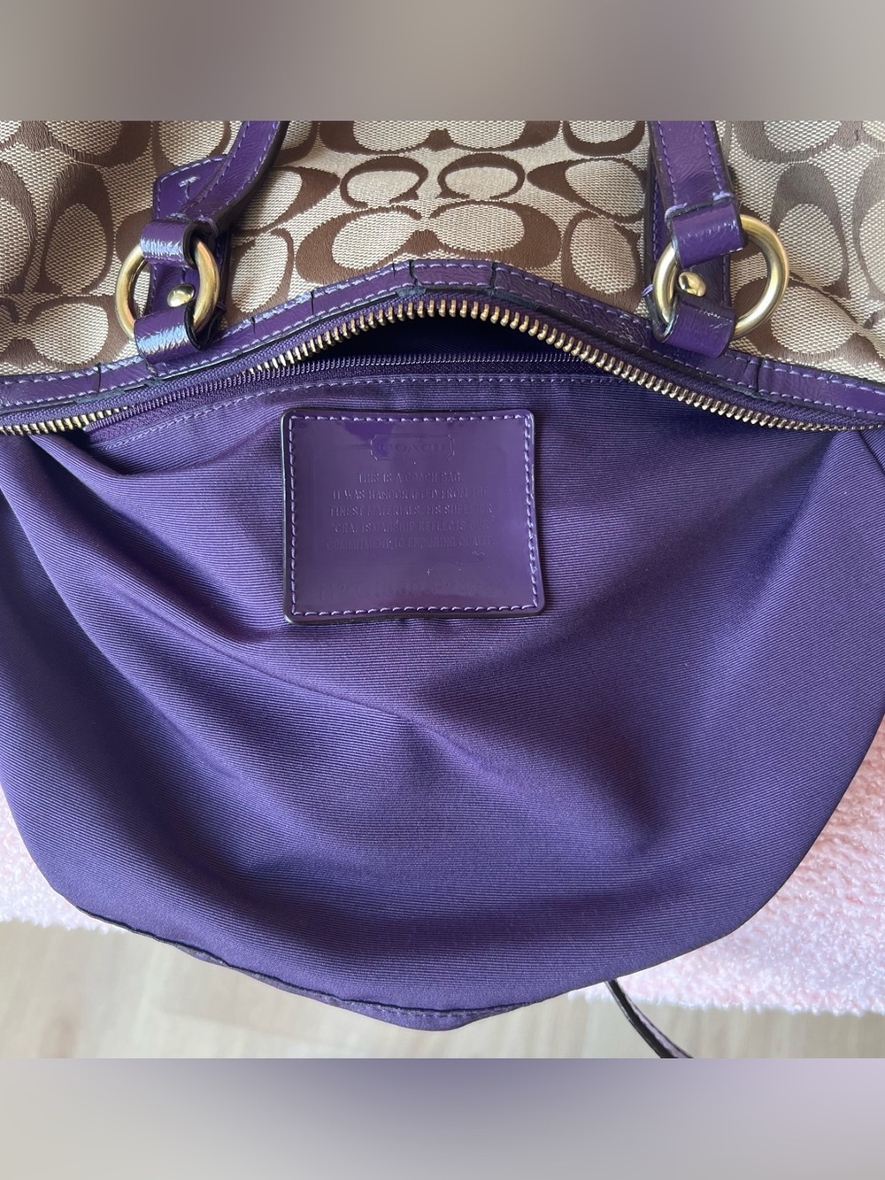 Coach Signature Python Stripe Satchel - Picture 3 of 7